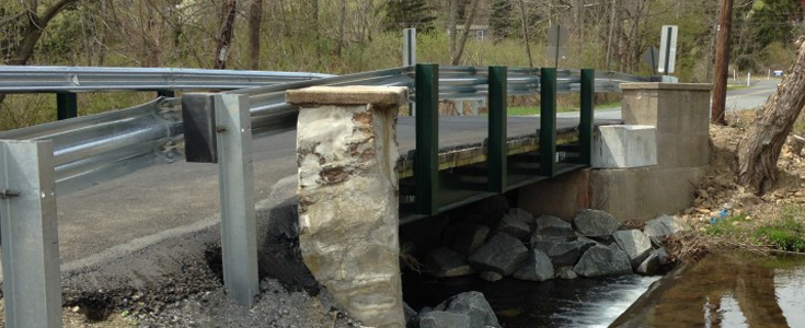 Newly replaced Yeakels Mill Road bridge